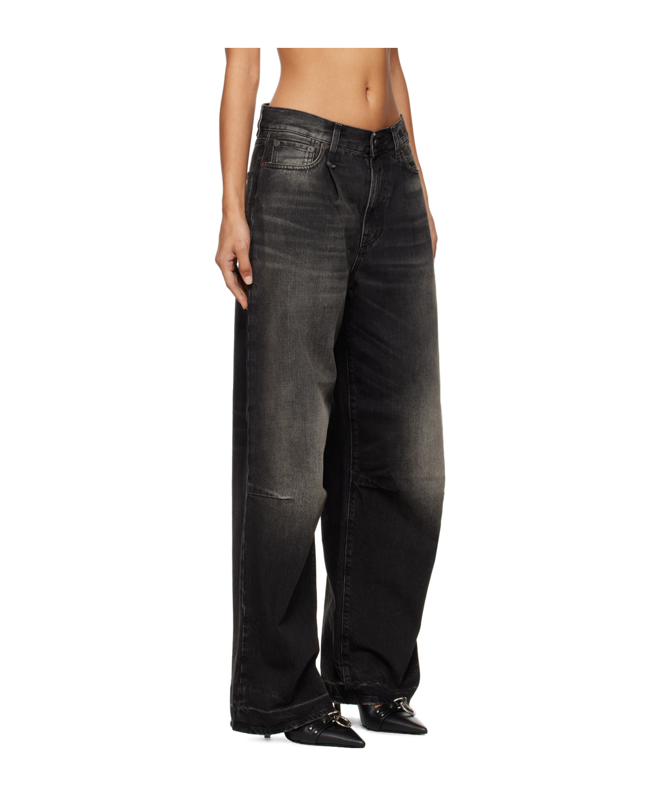 R13 Logo Denim Pants In Black