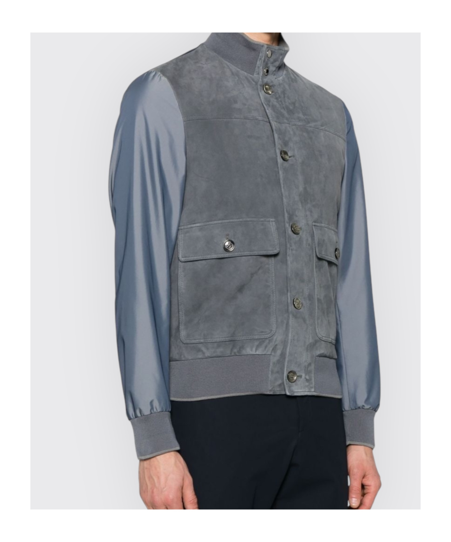 Moorer Turtleneck Casual Jacket In Gray