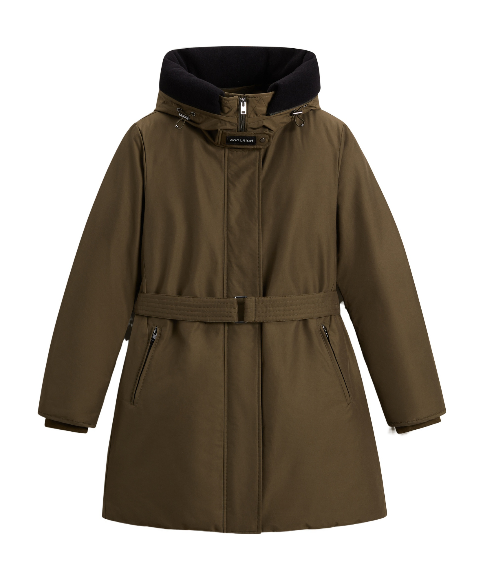 Woolrich Wool Insulated Arctic Parka Jacket For Women In Green