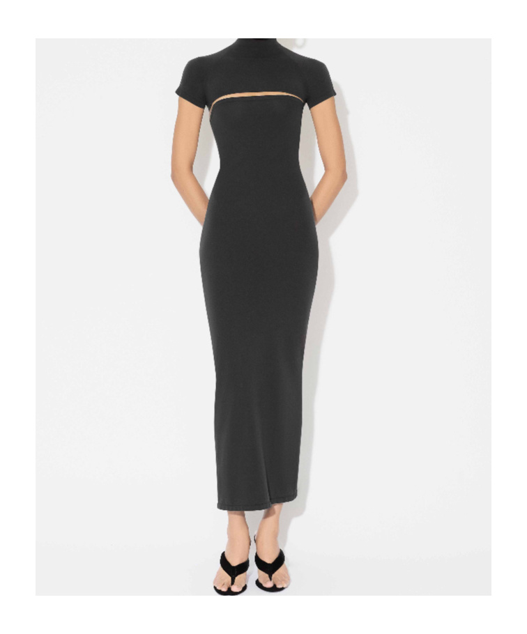 Alaïa Second-skin Knit Cut-out Dress In Black