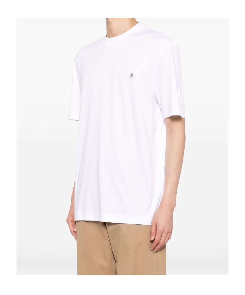 Hugo Boss White Regular-fit Monogram Print T-shirt In White