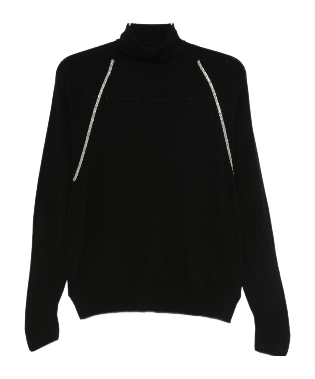D Exterior Turtleneck Long-sleeved Sweater In Black
