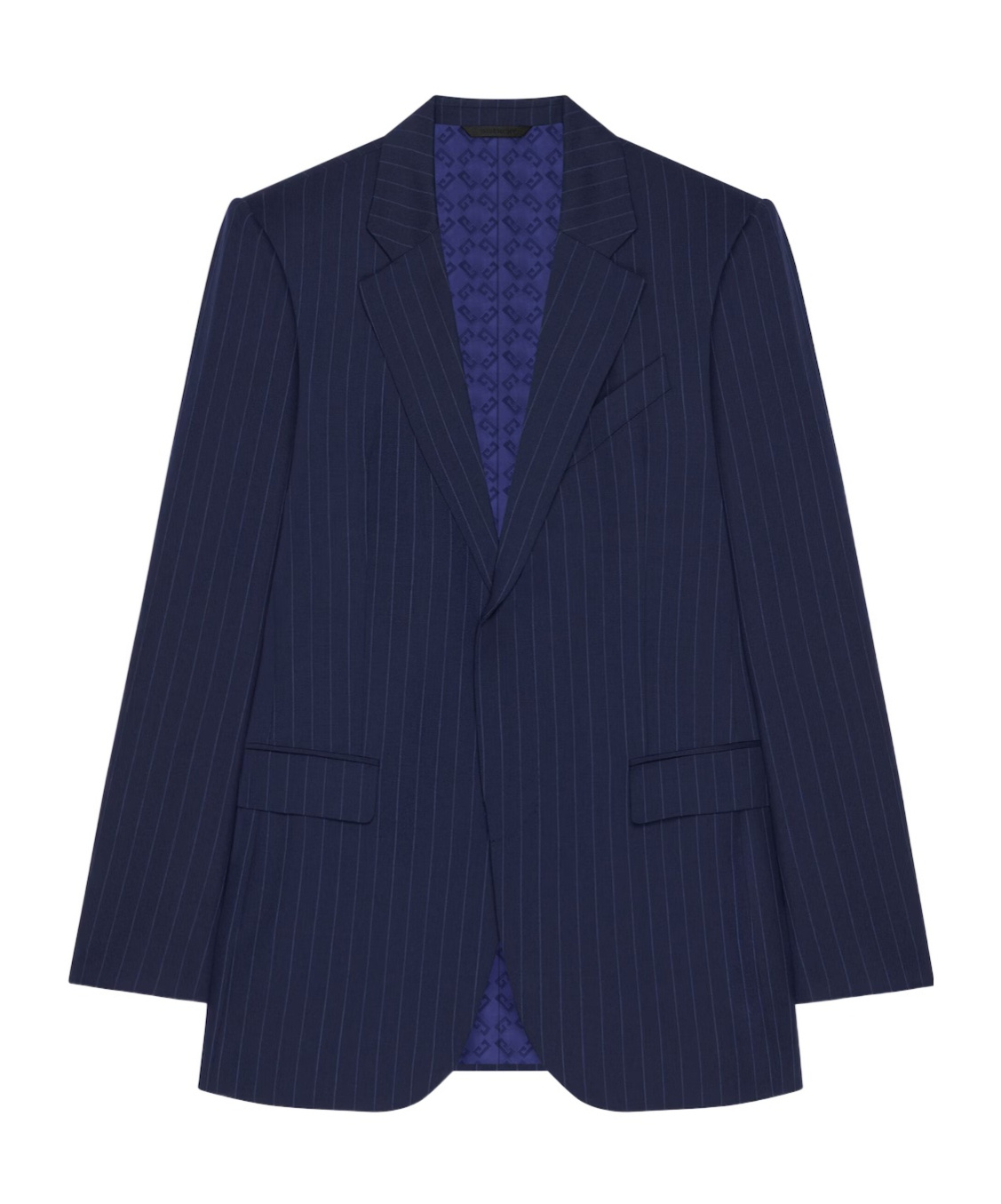 Givenchy Slim Fit Striped Jacket In Wool In Blue