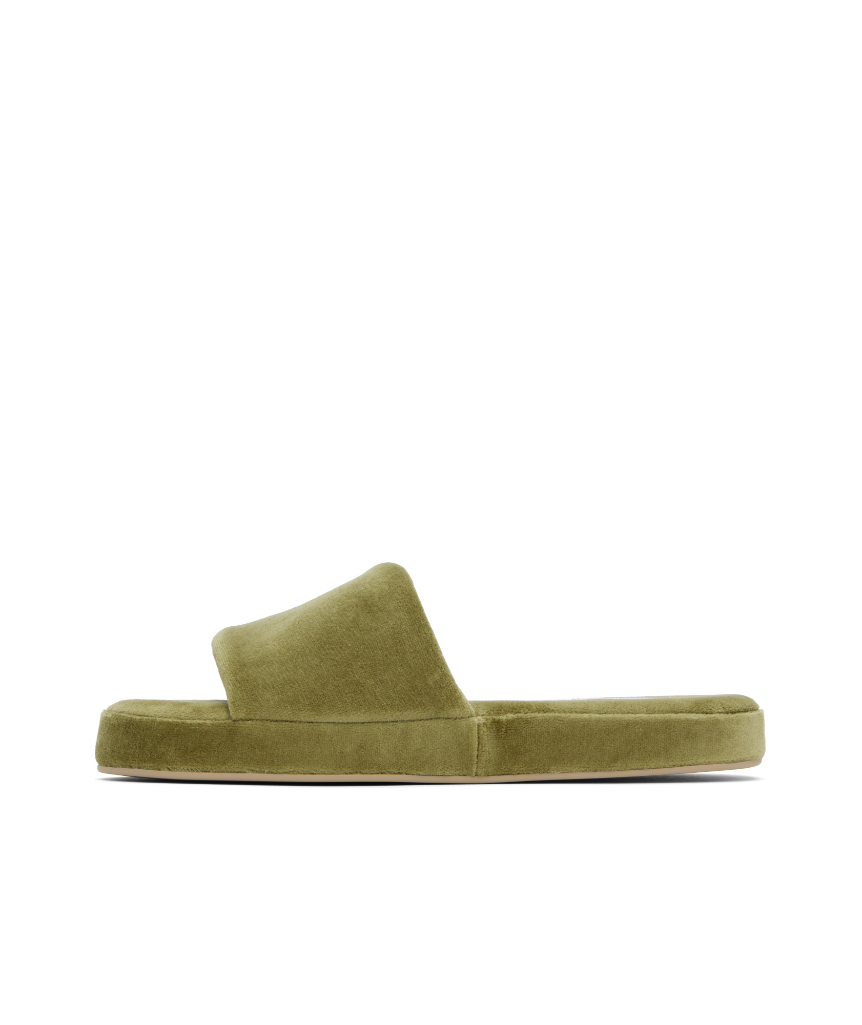 The Row Khaki Pillow Slippers In Green