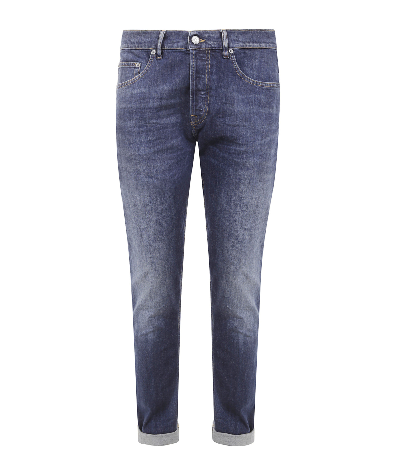 Dondup Cuffed Denim Jeans In Blue