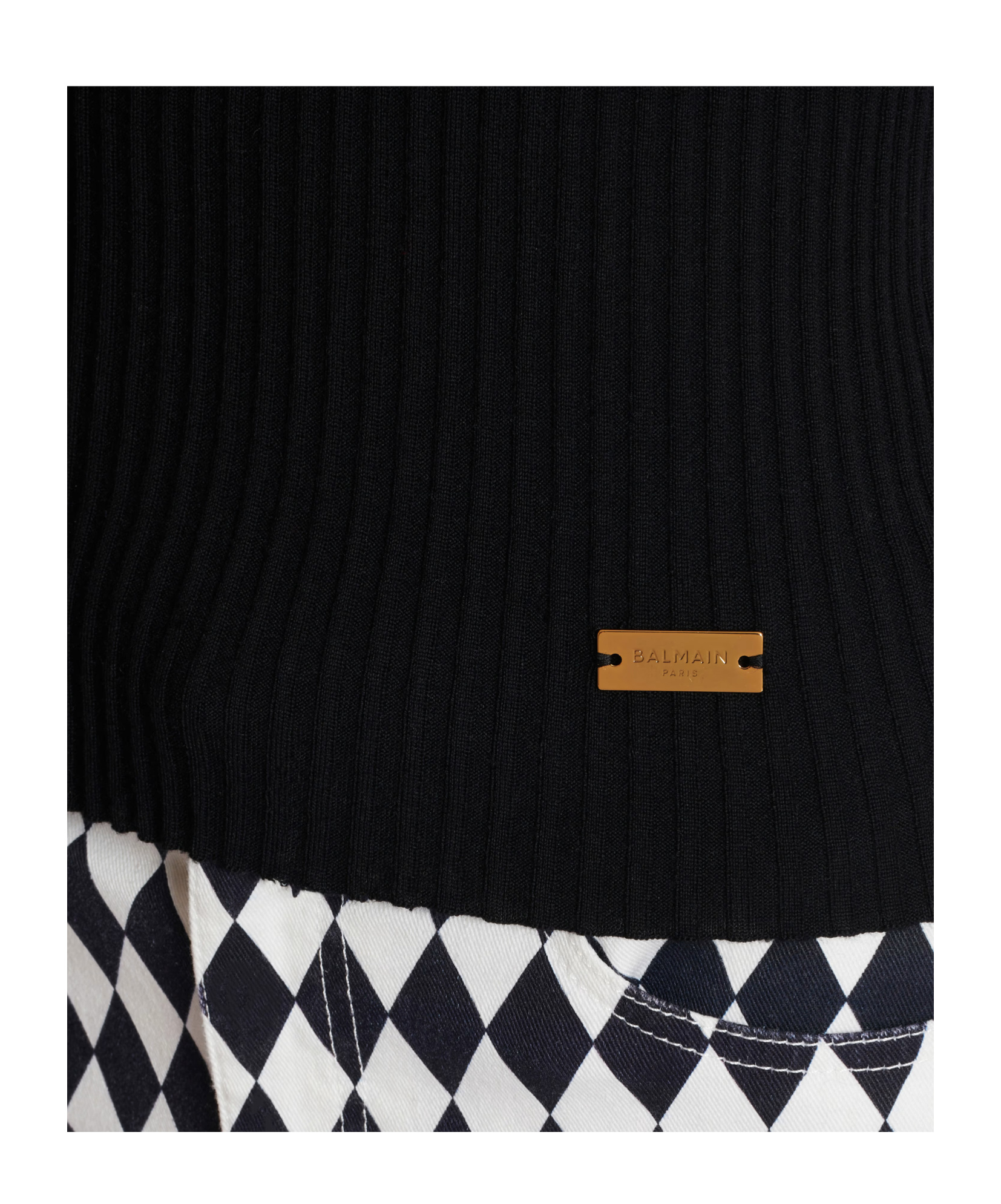 BALMAIN RIBBED KNIT TOP