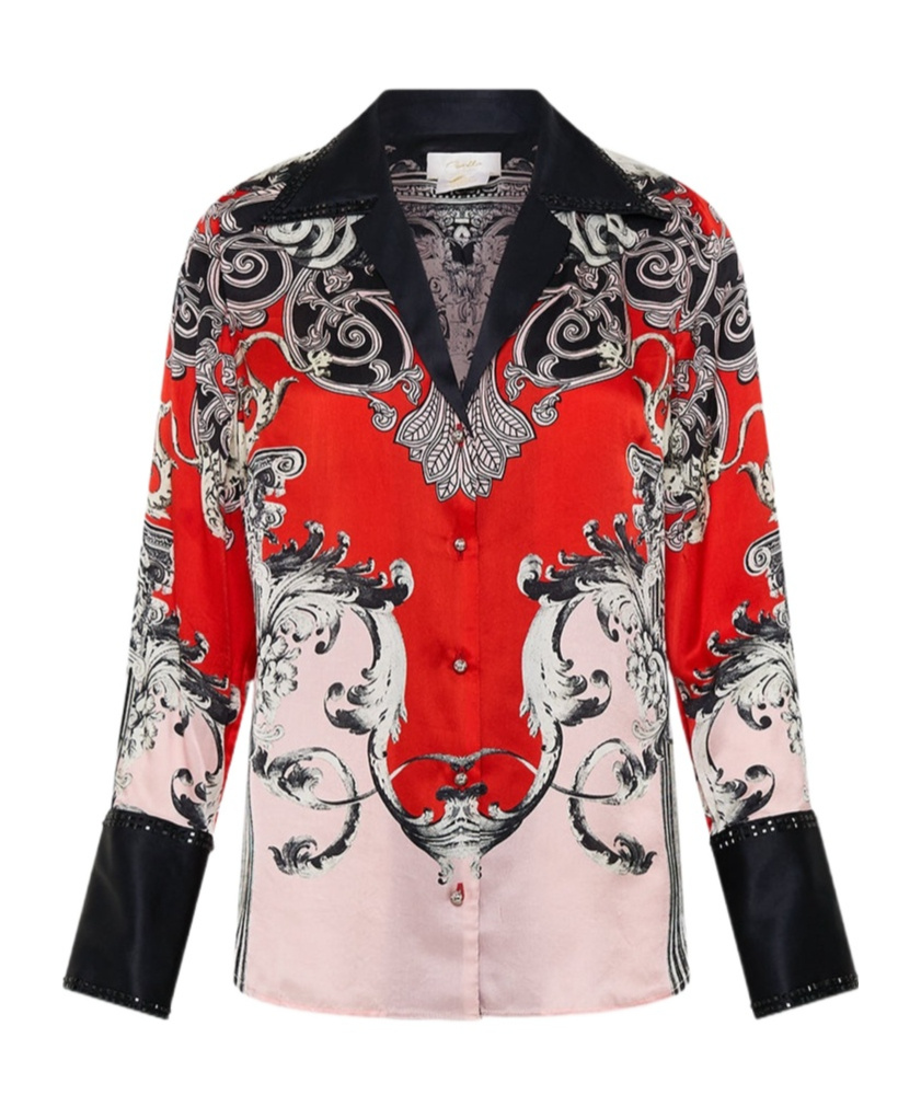 Camilla Pyjama Shirt Mark Of Medusa In Multicolor