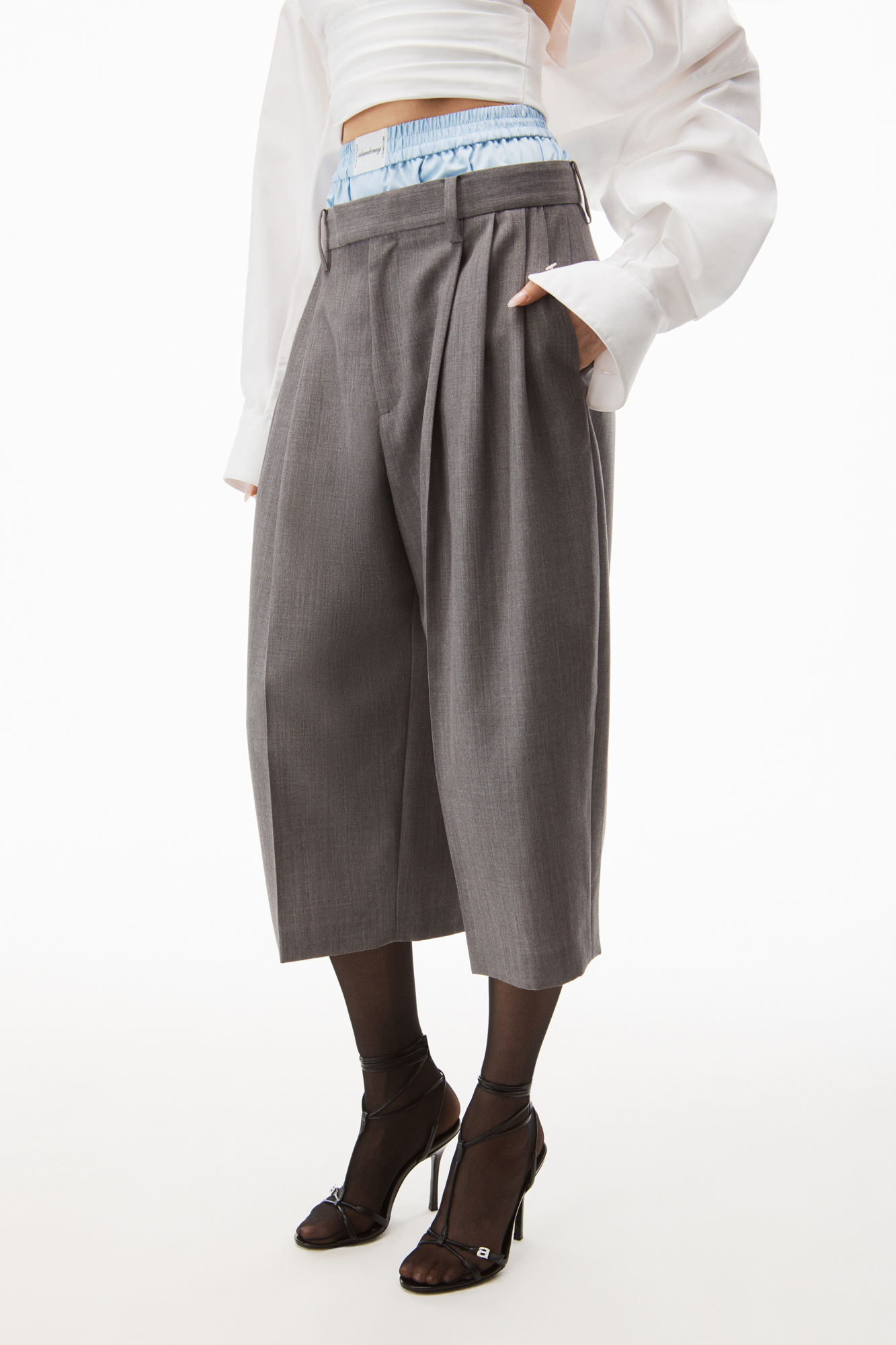 Alexander Wang Tailored Culottes In Gray