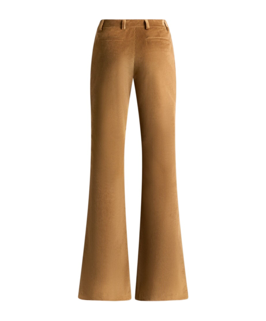 Etro Flared Camel Brown Corduroy Trousers In Brown