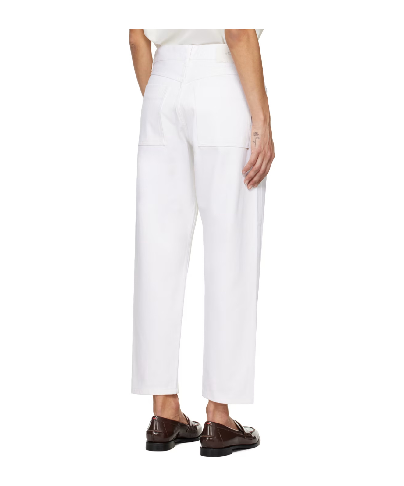 Studio Nicholson Belt-strap Jeans In White