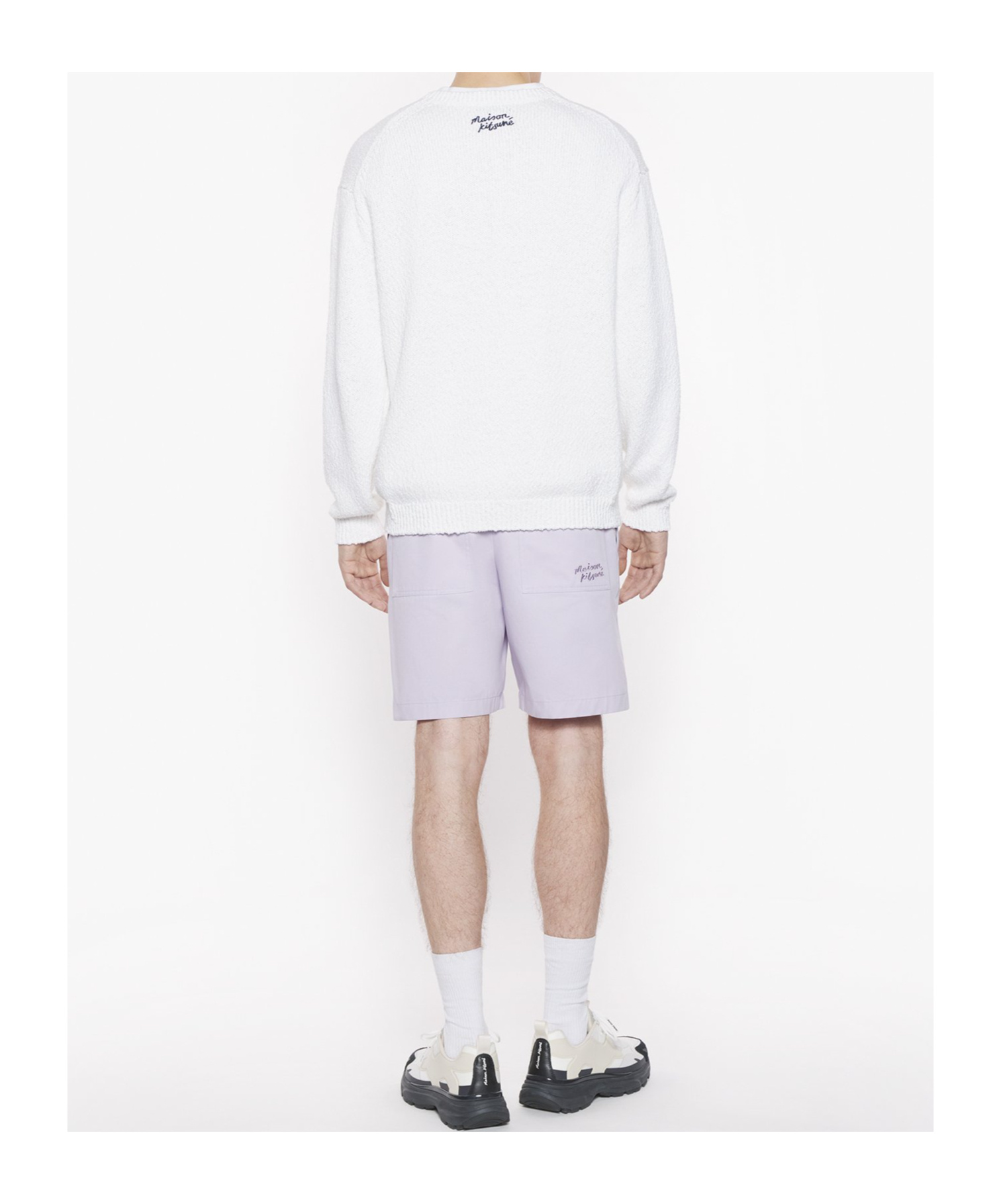 Shop Maison Kitsuné Daisy-intarsia Jumper In White