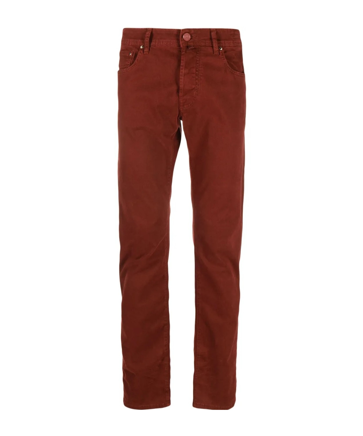 Jacob Cohen Logo-patch Cotton Tapered Trousers In Red