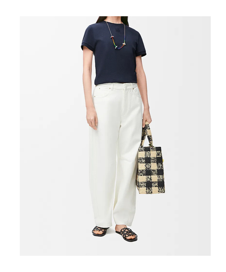 Loewe Lace T-shirt In Cotton In Blue