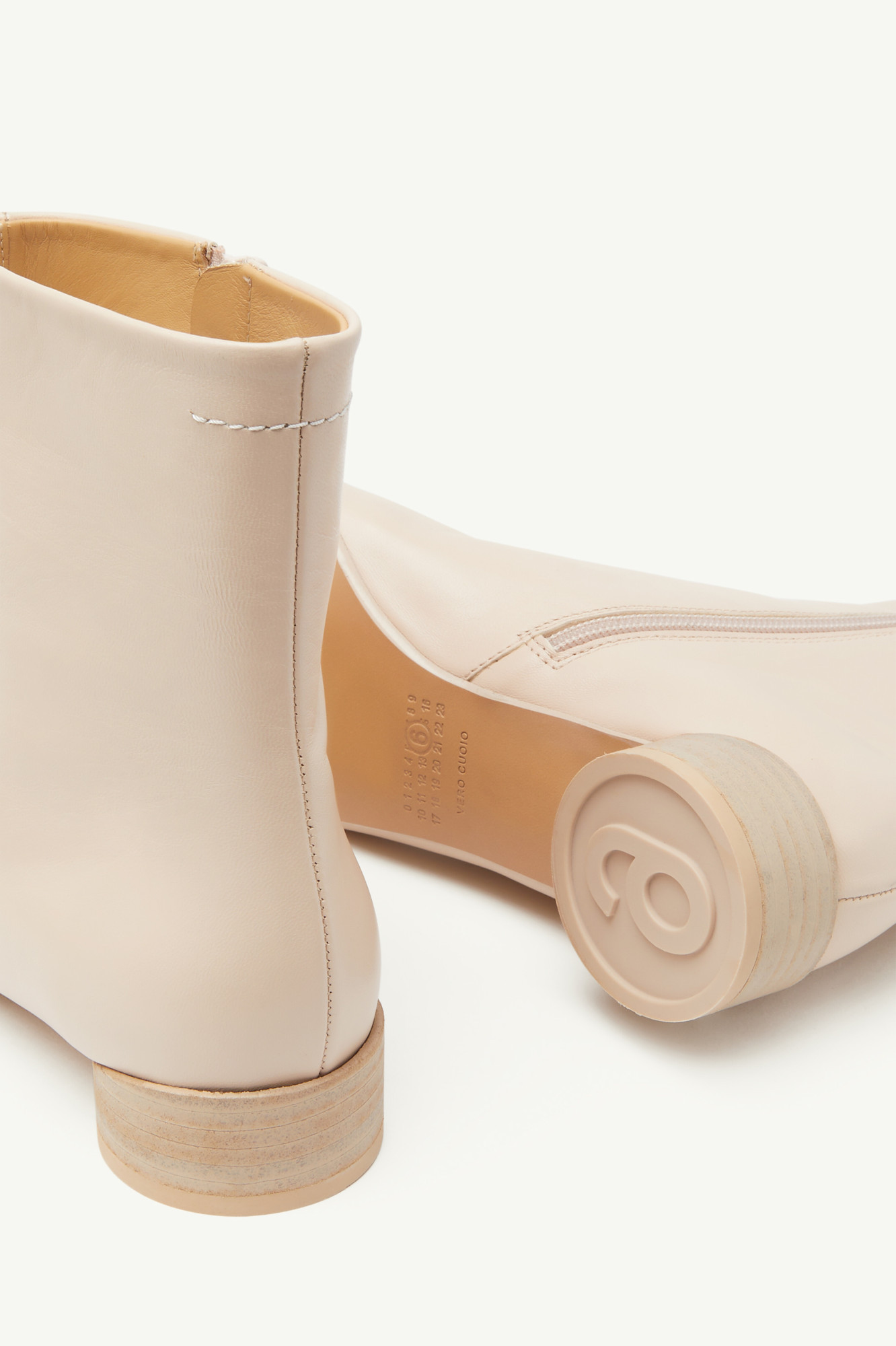 Shop Mm6 Maison Margiela Anatomic Ankle Boots In Nude