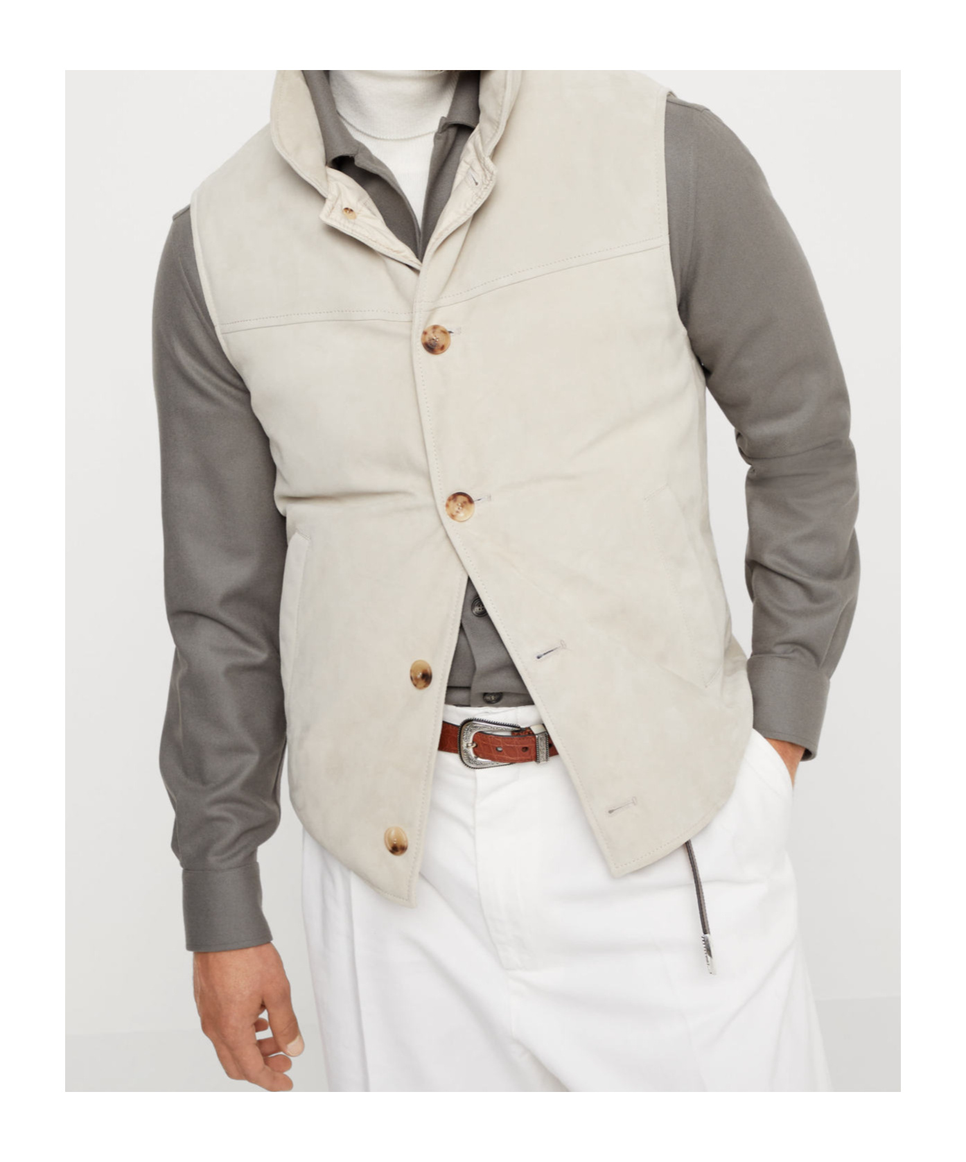 BRUNELLO CUCINELLI PADDED LEATHER VEST 