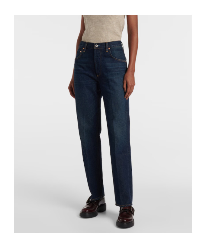 Citizen Of Humanity Baretta High-rise Straight Jeans In Black