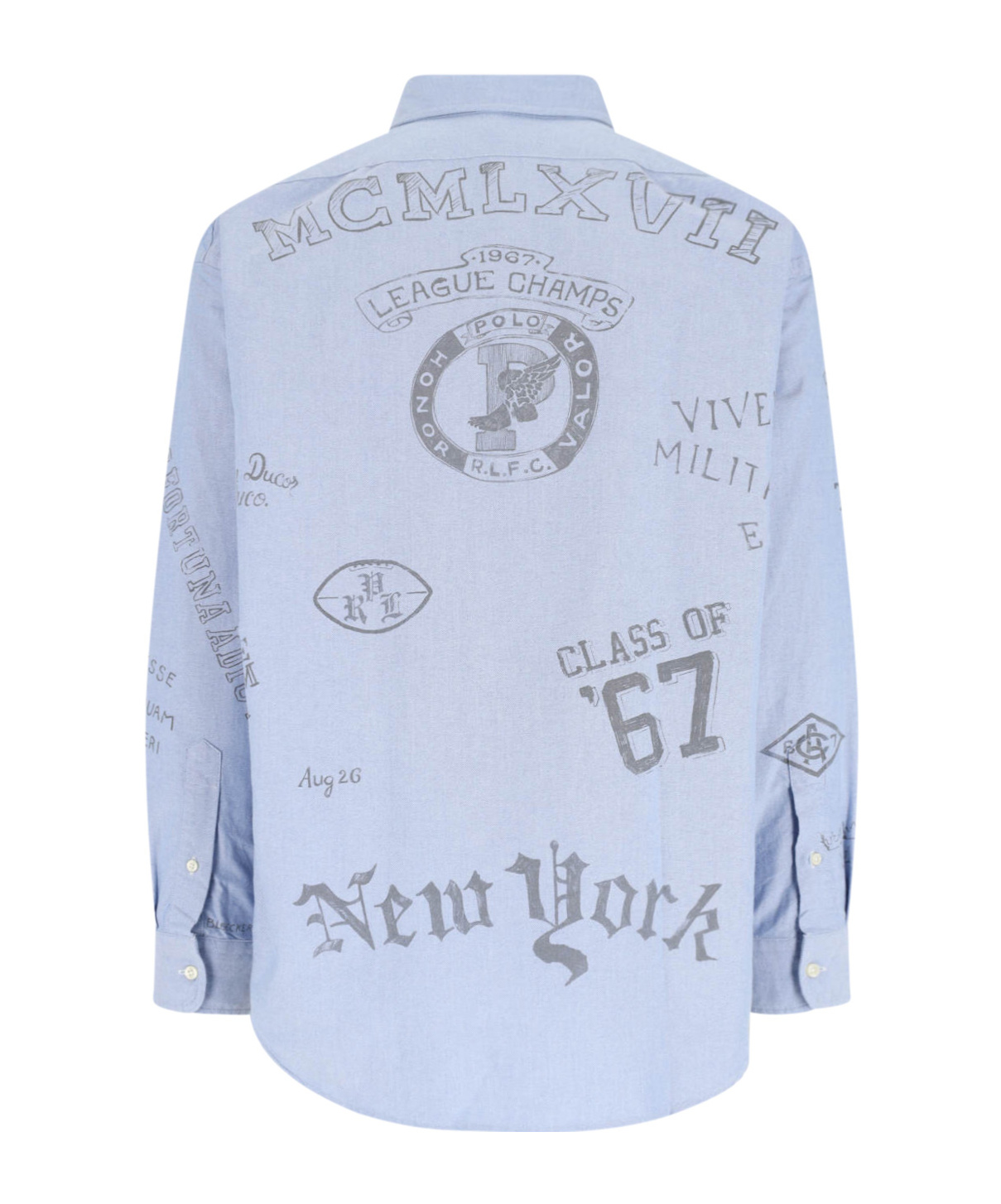 Polo Ralph Lauren Casual Shirt With Graphic Print And Chest Pocket In Blue