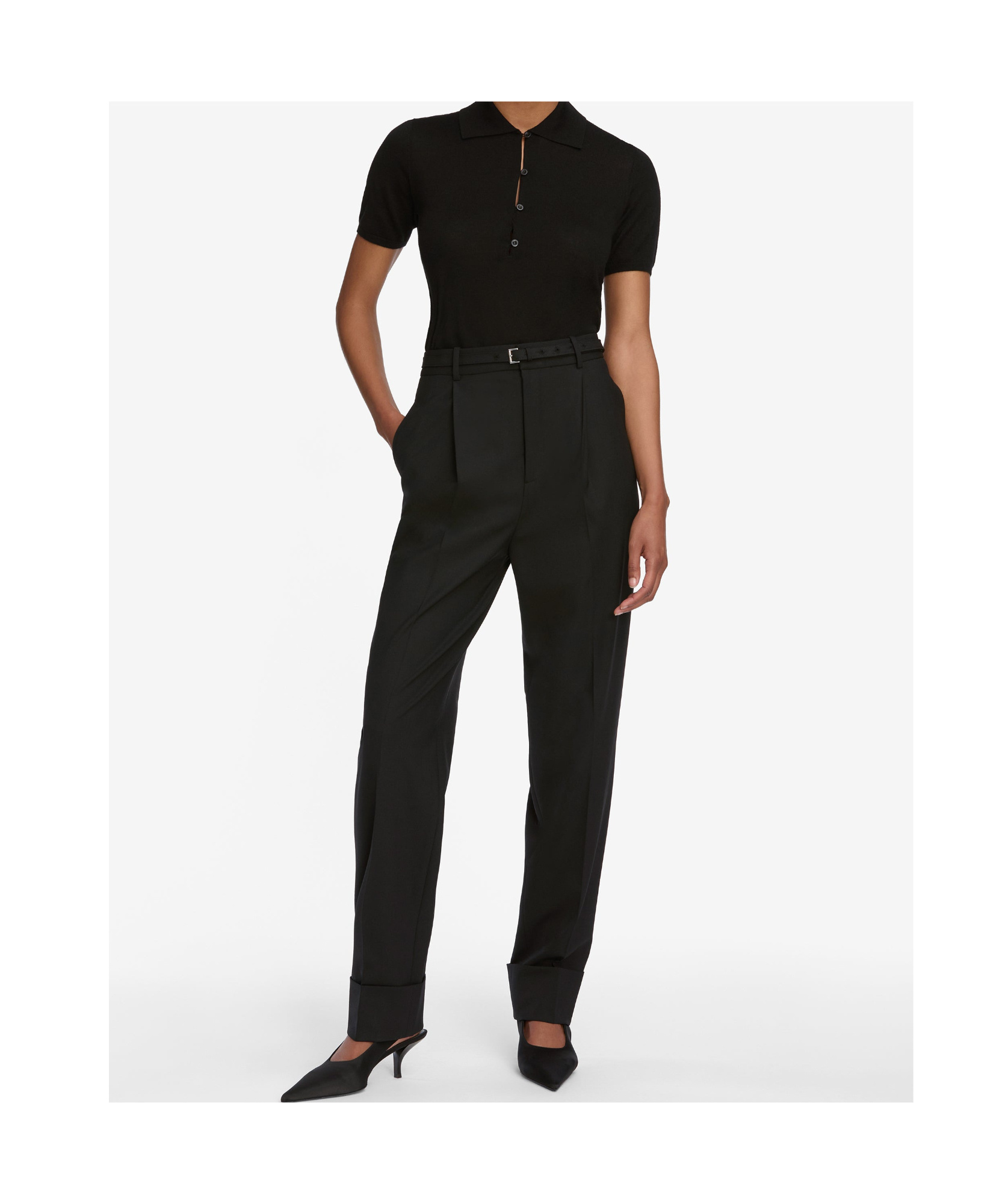 Frame Short-sleeved Polo Shirt In Black