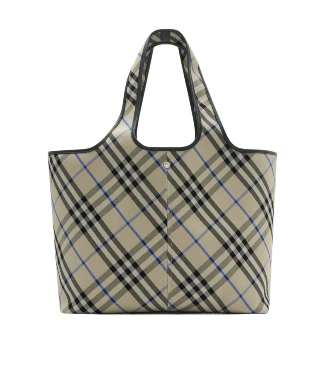 Burberry Check Medium Knitted Tote Bag In Lichen Color