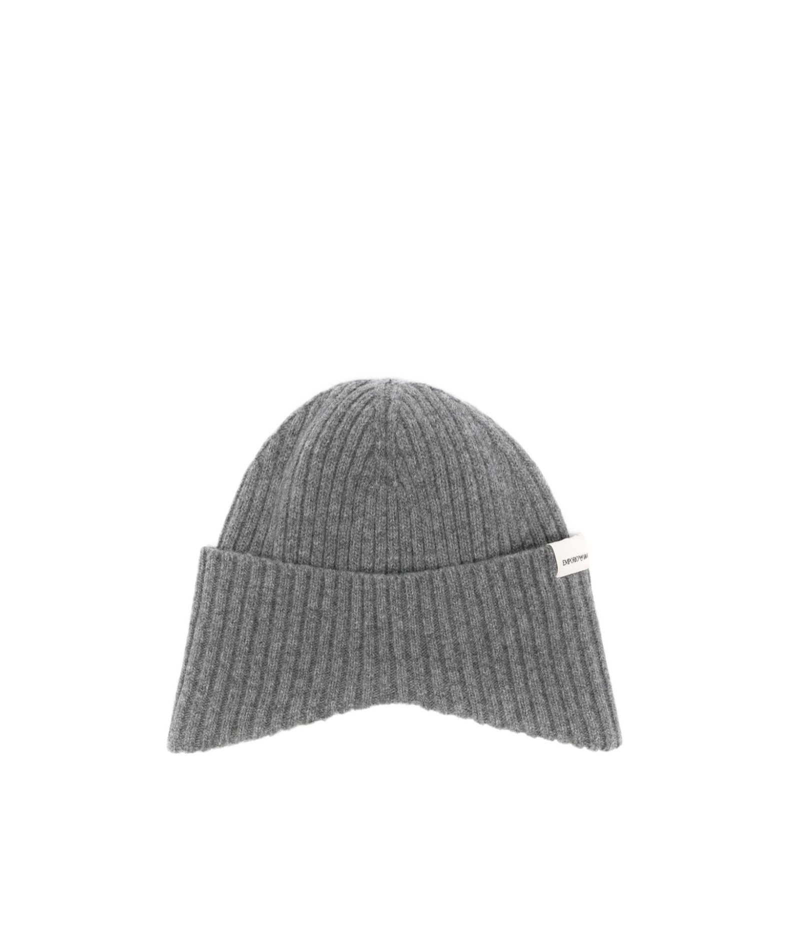 Emporio Armani Ribbed Beanie In Gray