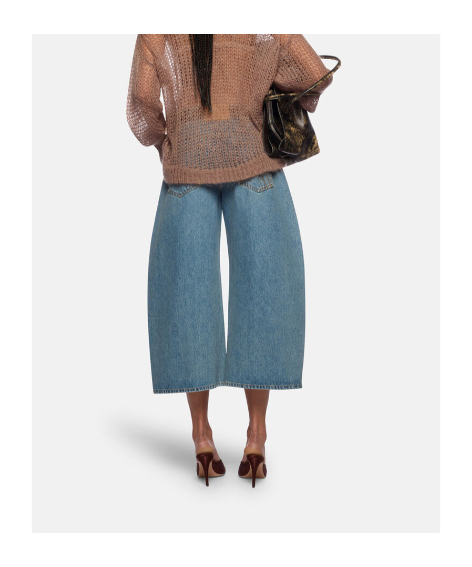 Attico The  Wide-leg Jeans In Blue