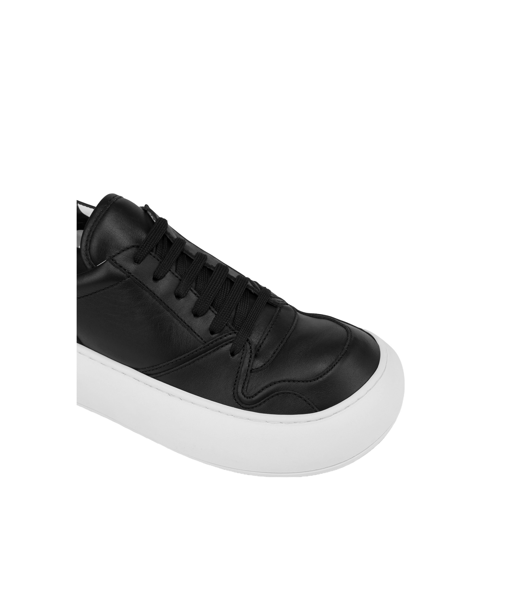 Moschino Sneakers In Calf Leather Ollie In Black