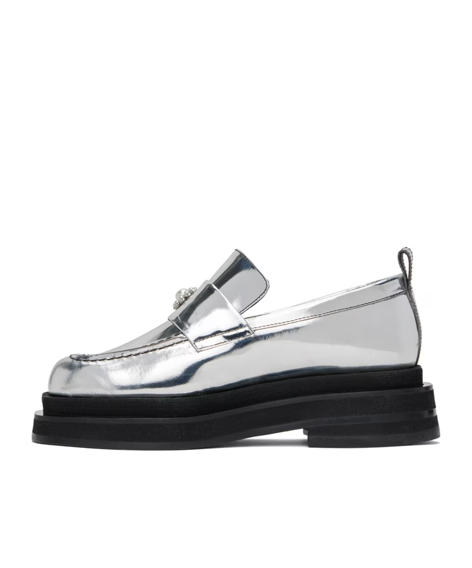 Simone Rocha Artificial Pearl Detail Loafers In Black