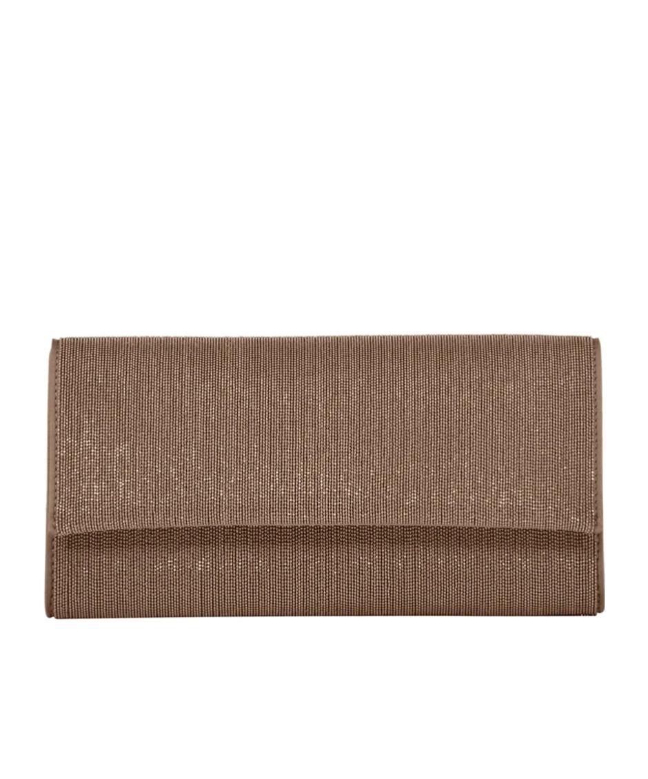 Shop Brunello Cucinelli Precious Clutch Bag In Brown
