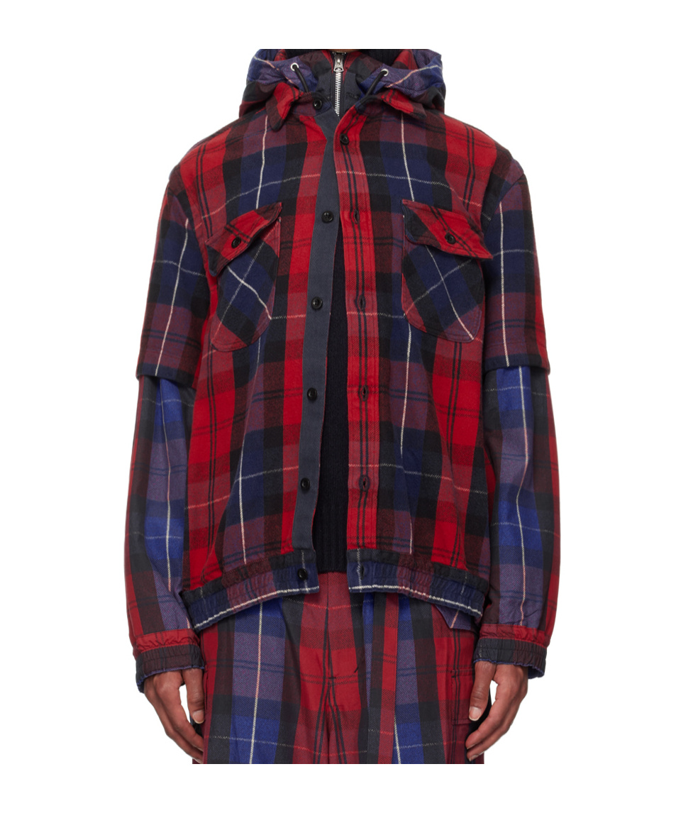 Sacai Checked Sweater In Black