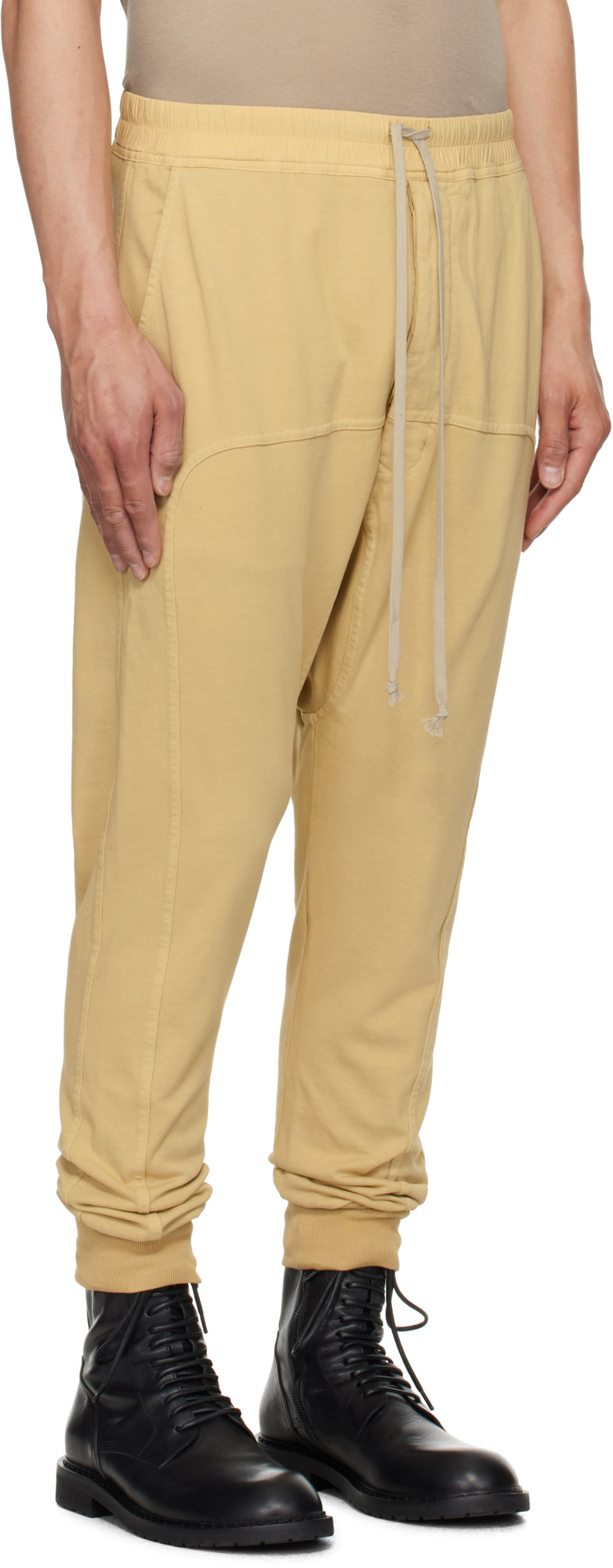Rick Owens Drkshdw Beige Hollywood Drawstring Sweatpants In Nude