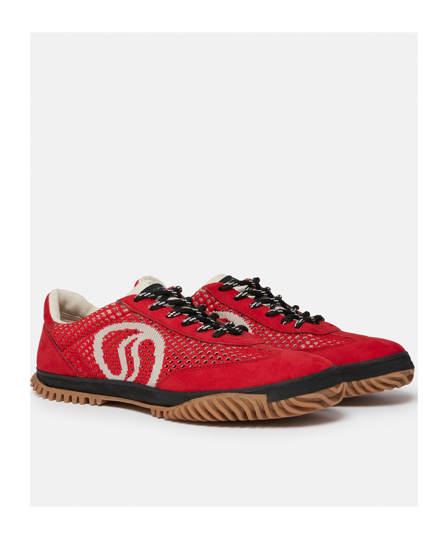 Stella Mccartney S-wave Sport Mesh Panelled Sneakers In Red