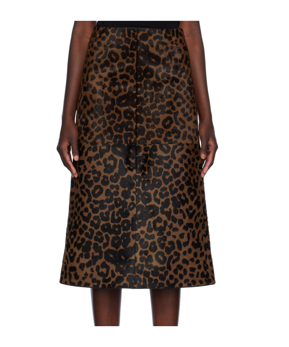 Totême Zeron Leopard-print Leather Skirt In Black