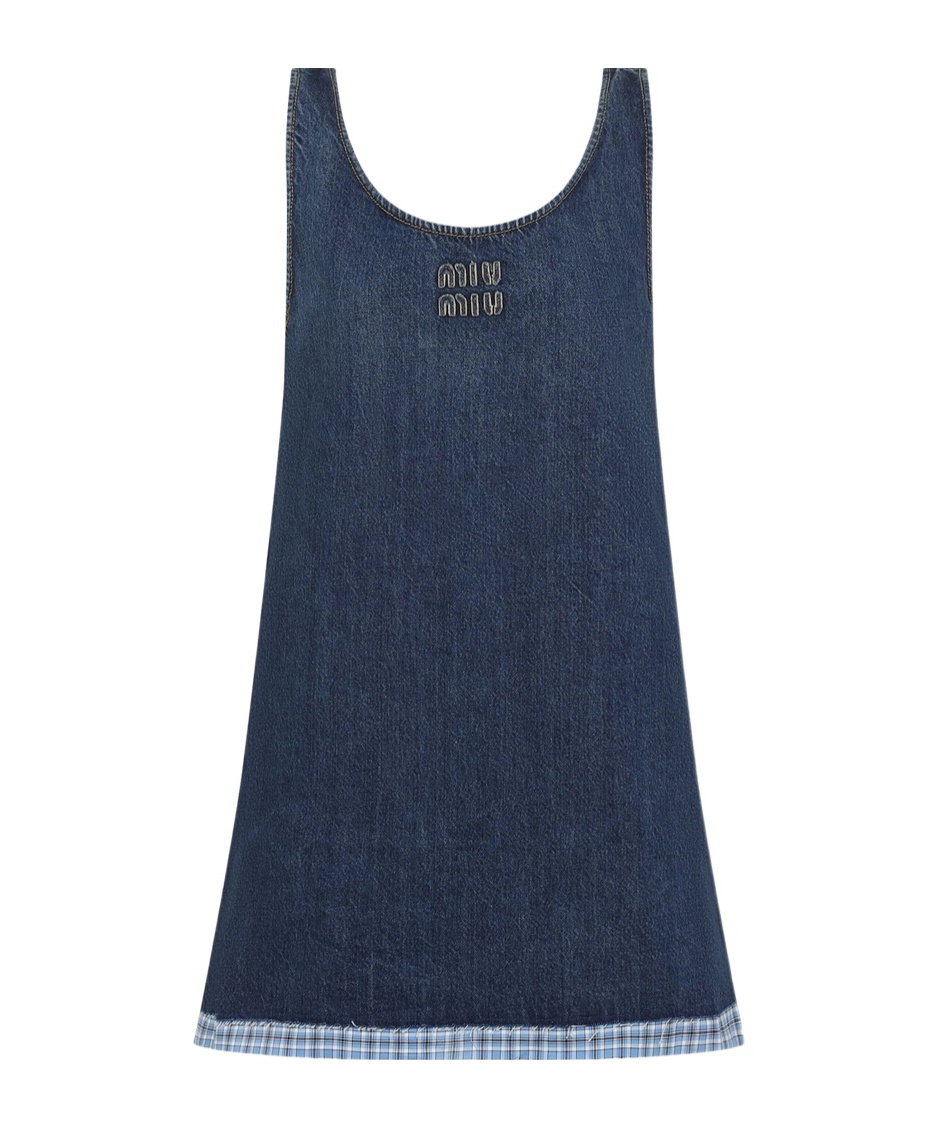 Miu Miu Minikleid Aus Denim In Blue
