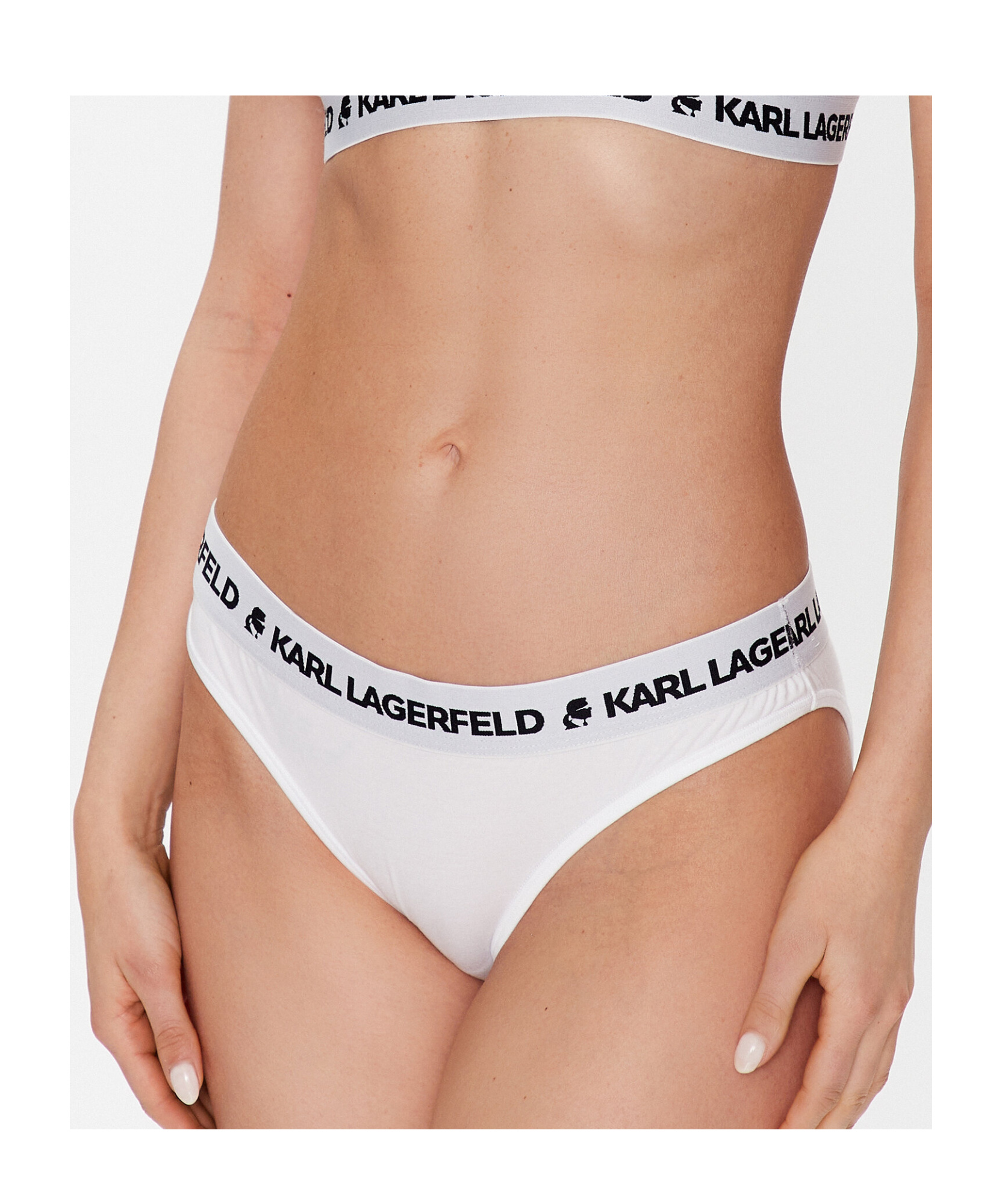 Shop Karl Lagerfeld Logo Detailed Briefs In White