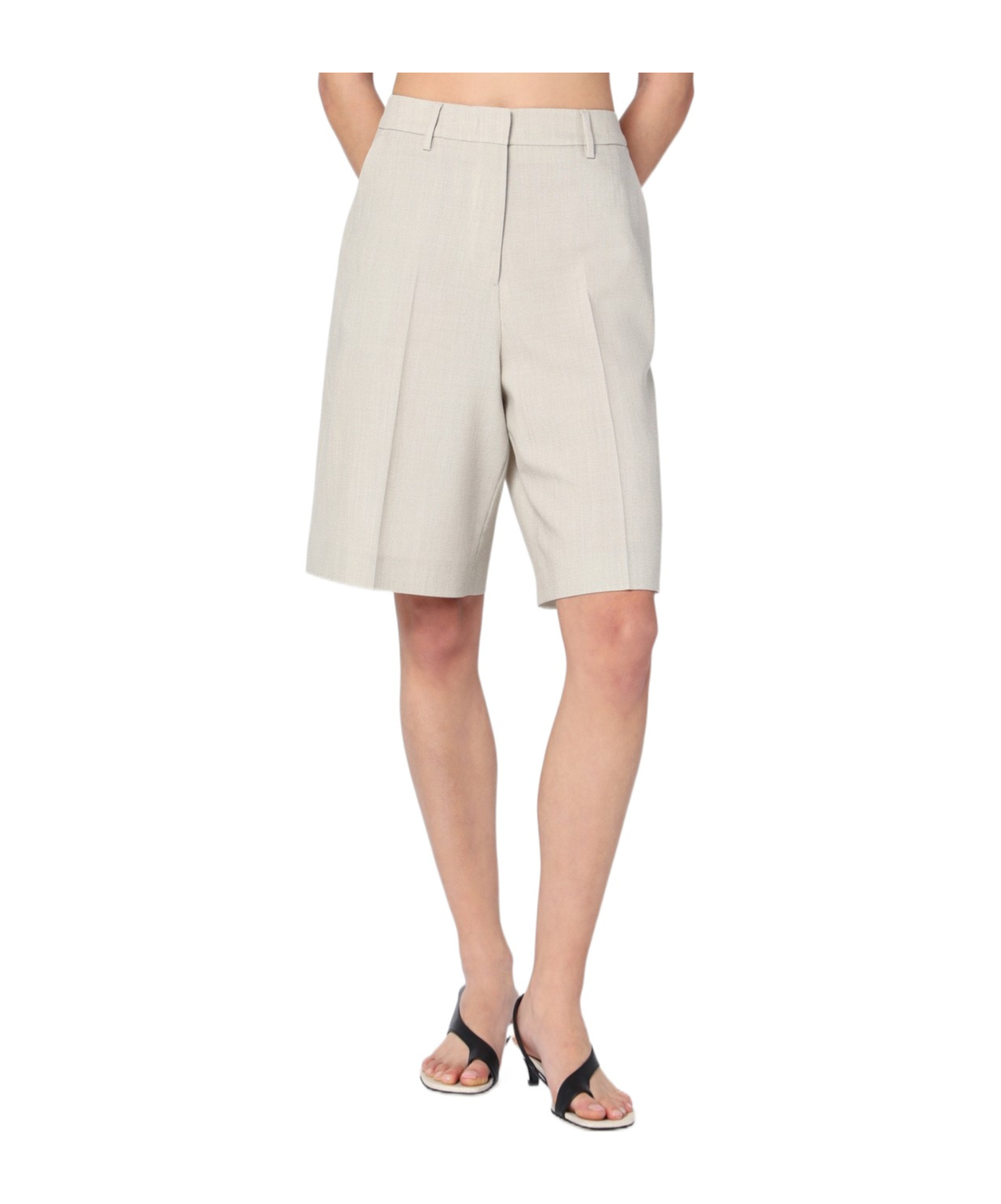 Golden Goose Belt Loop Shorts In Beige
