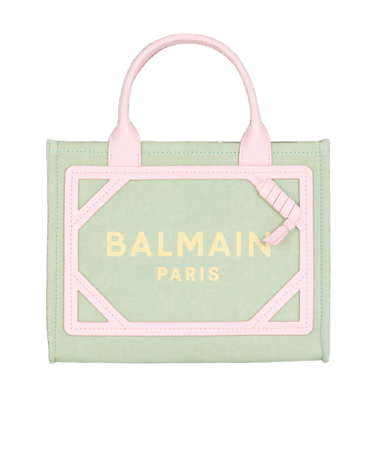 Balmain Small B-army Canvas Tote Bag In Green