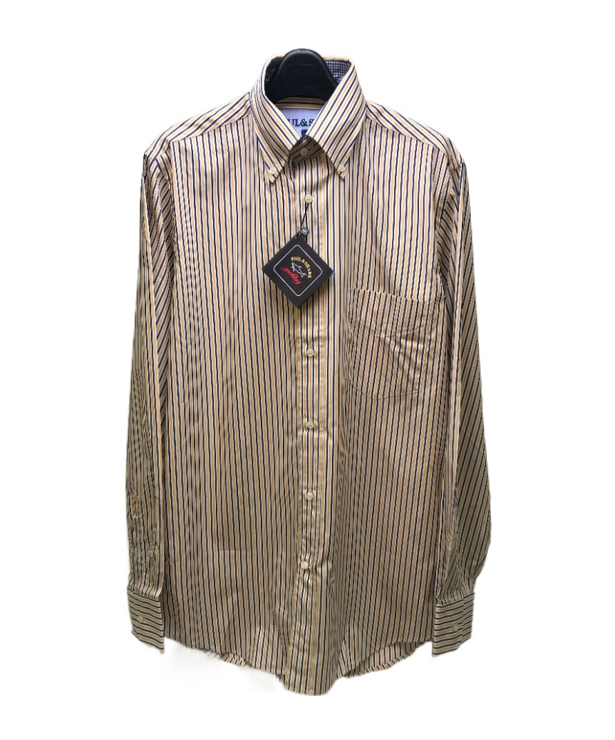 Shop Paul & Shark Lapel Long-sleeved Shirt In Multicolor