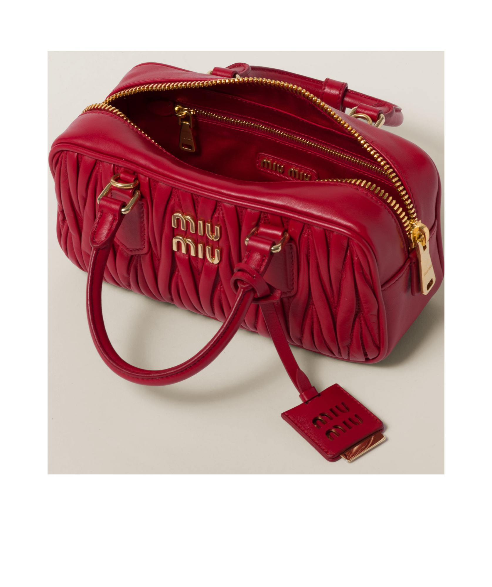 Miu Miu Arcadie Matelasse Bag In Red