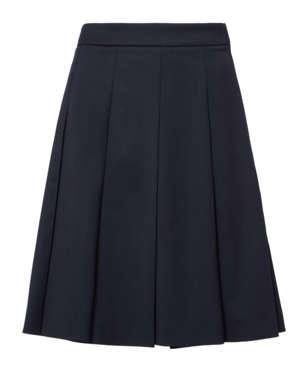 Alessandra Rich Pleated Wool-blend Miniskirt In Blue