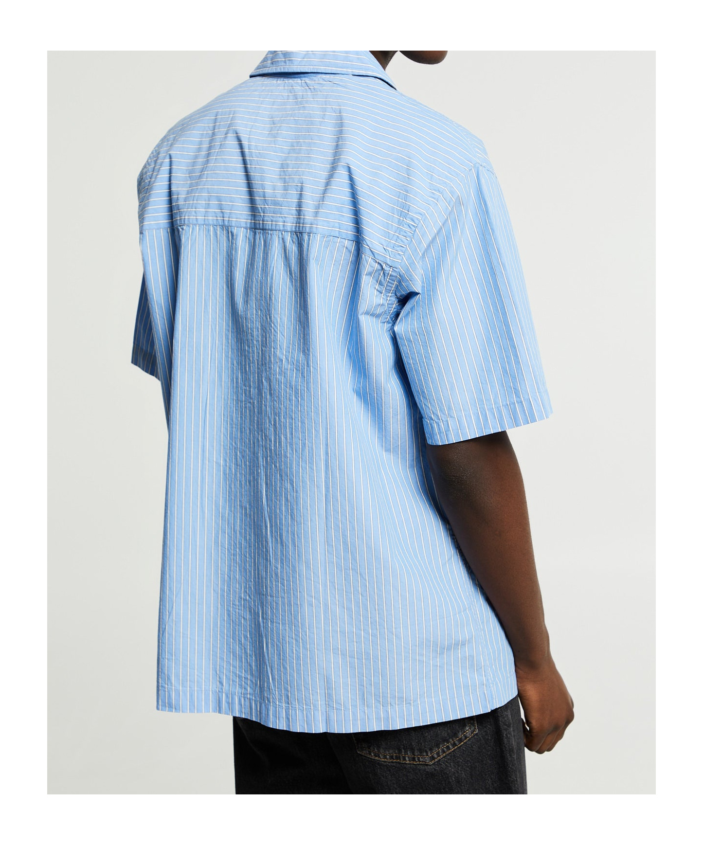 Norse Projects Mens Mads Poplin Stripe Short-sleeve Shirt