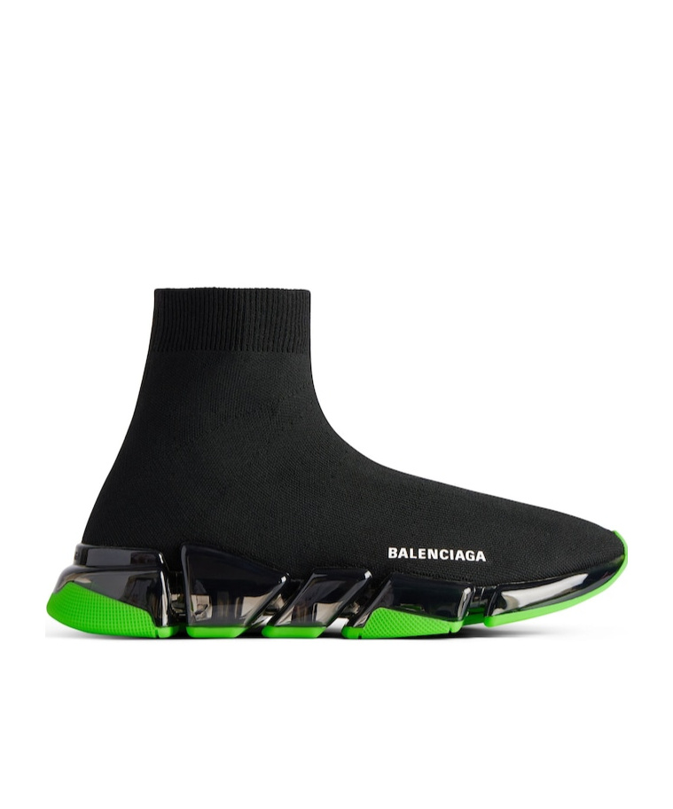 Balenciaga Clear Sole Speed 2.0 Sneakers In Black