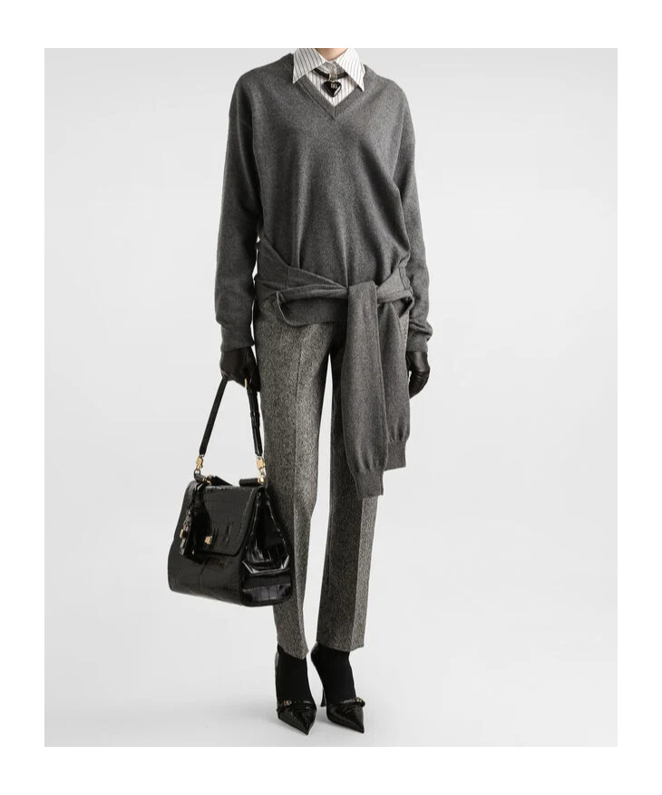 Dolce & Gabbana Belt Loops Slacks In Gray