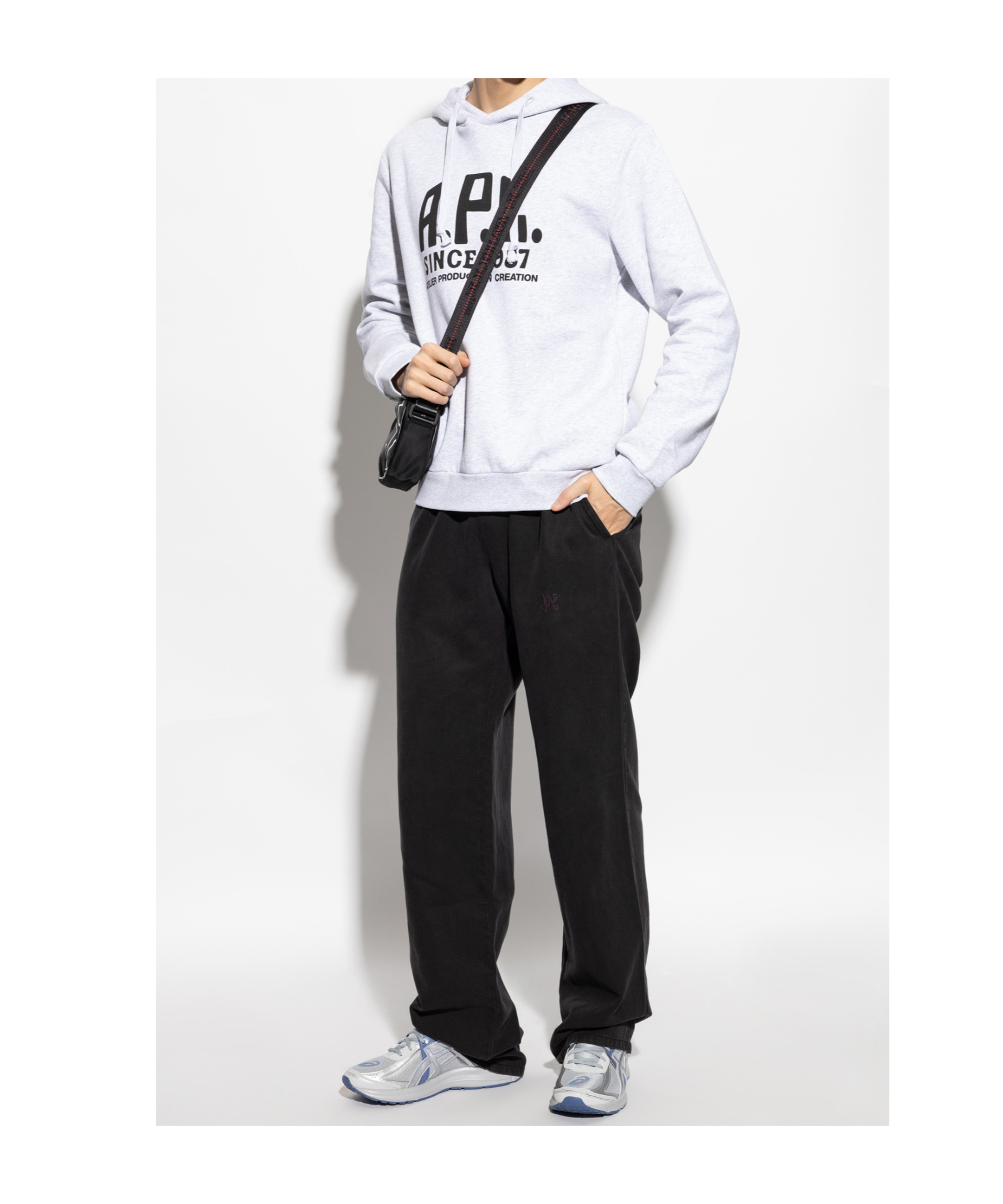 Apc A.p.c. Logo Printed Drawstring Hoodie In White