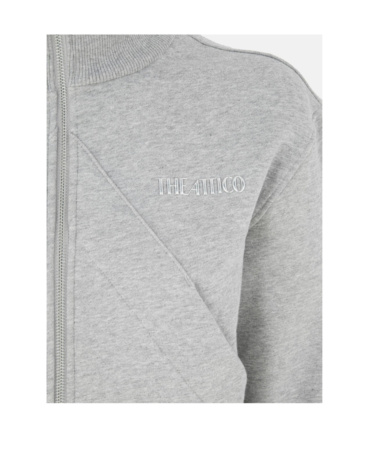 Attico Long-sleeved Sweater In Gray