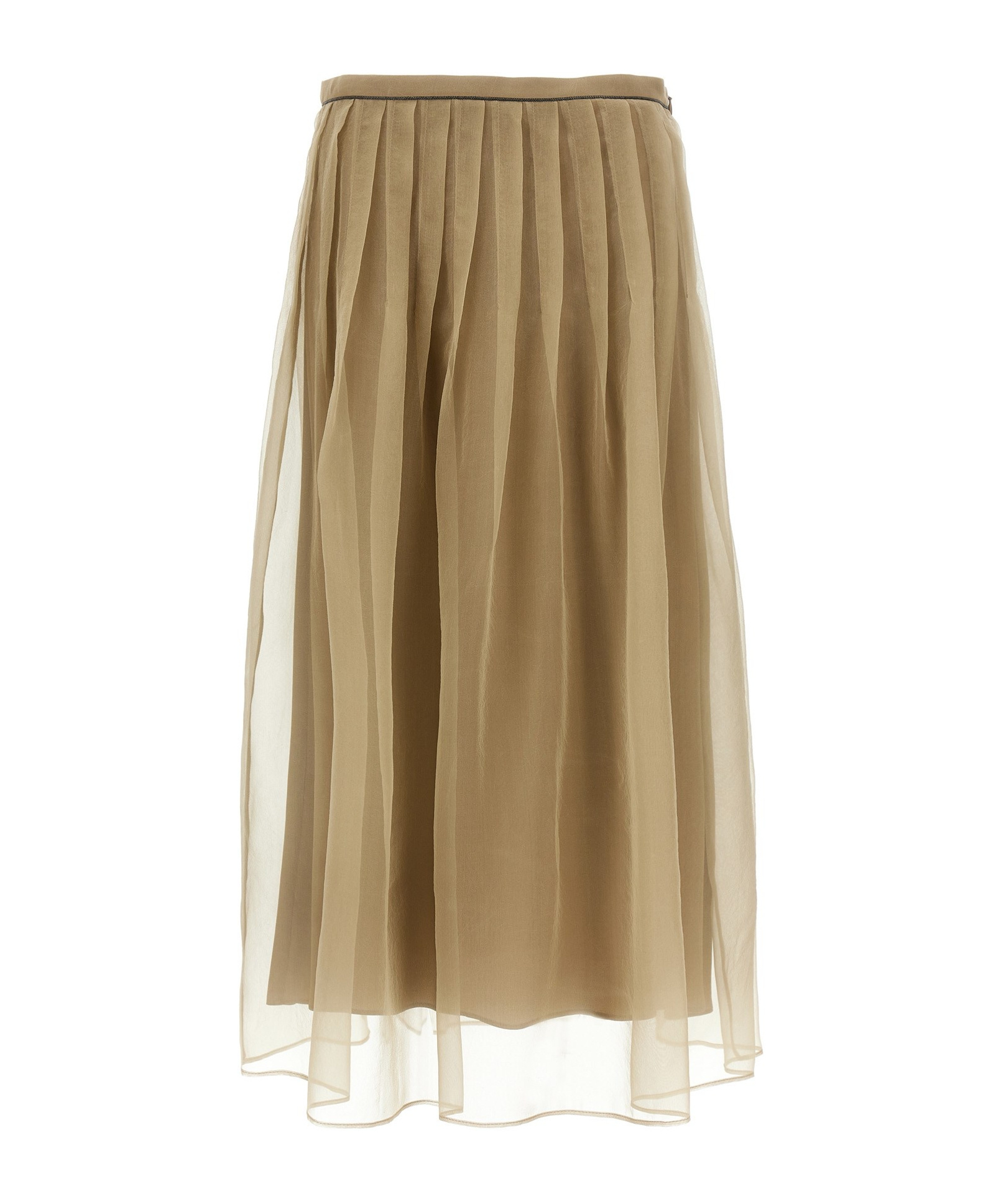 Shop Brunello Cucinelli Tulle Skirt In Green
