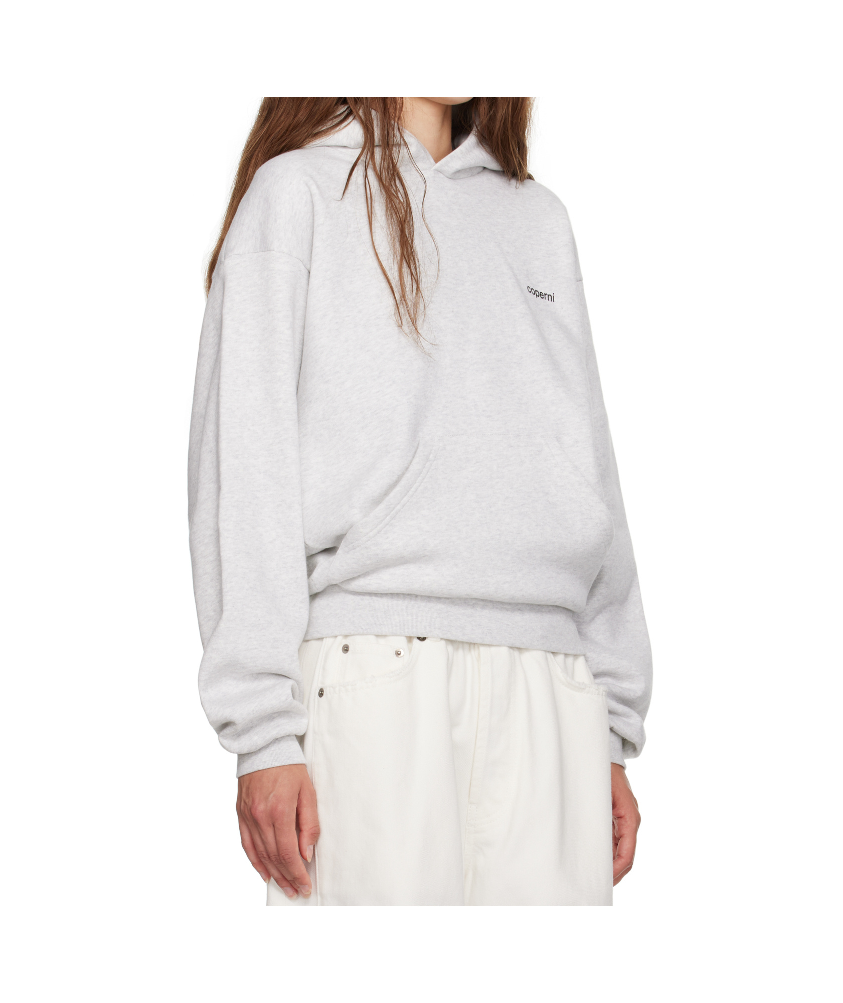 Coperni Sculpted Horn Detail Relaxed Hoodie In White