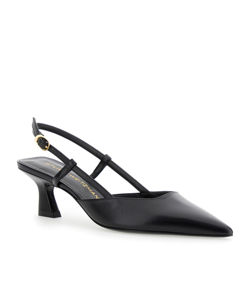Stuart Weitzman Mid Heel Pointed Toe Sling Back Pumps