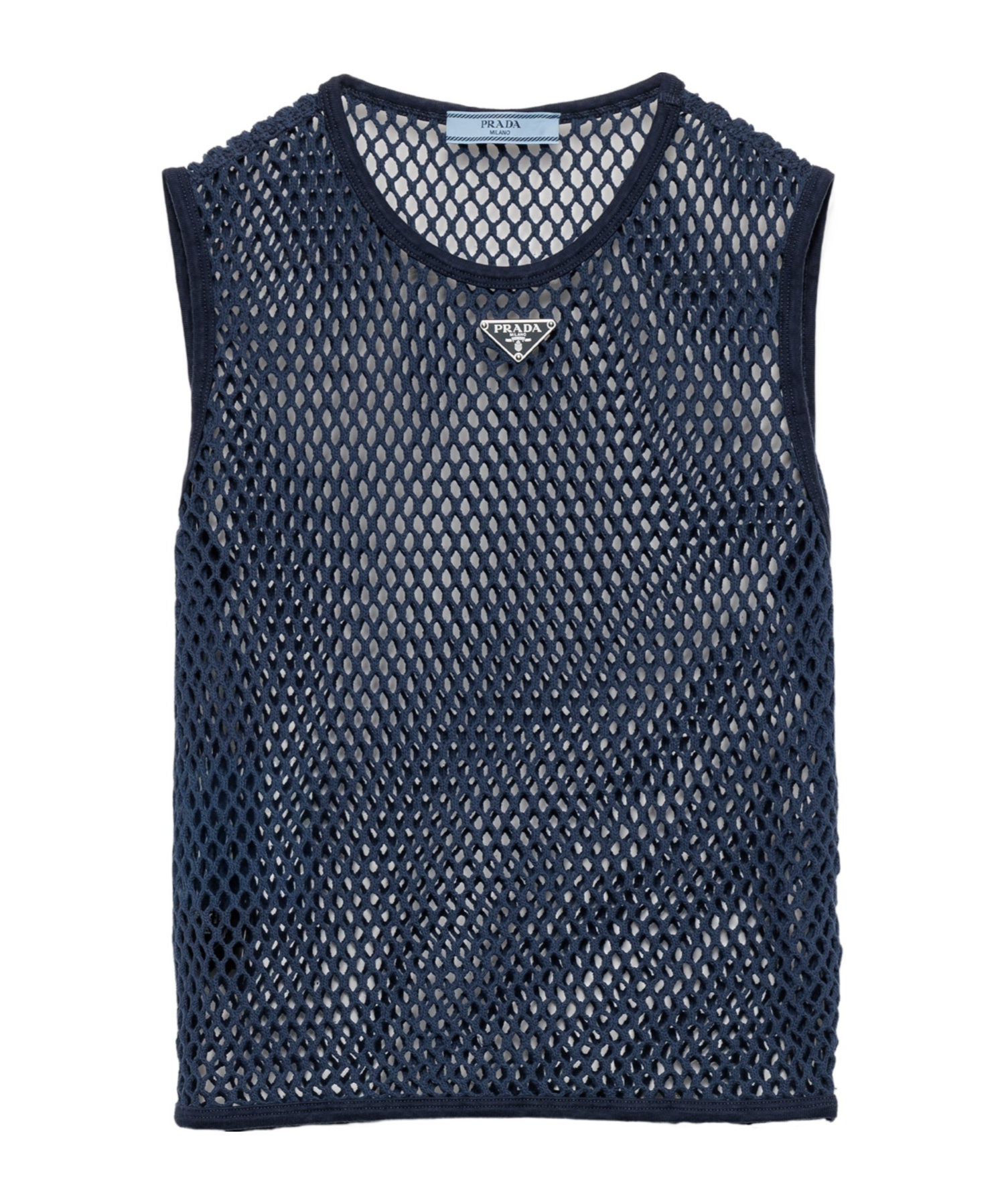 Prada Mesh Sleeveless Top In Sea-blue
