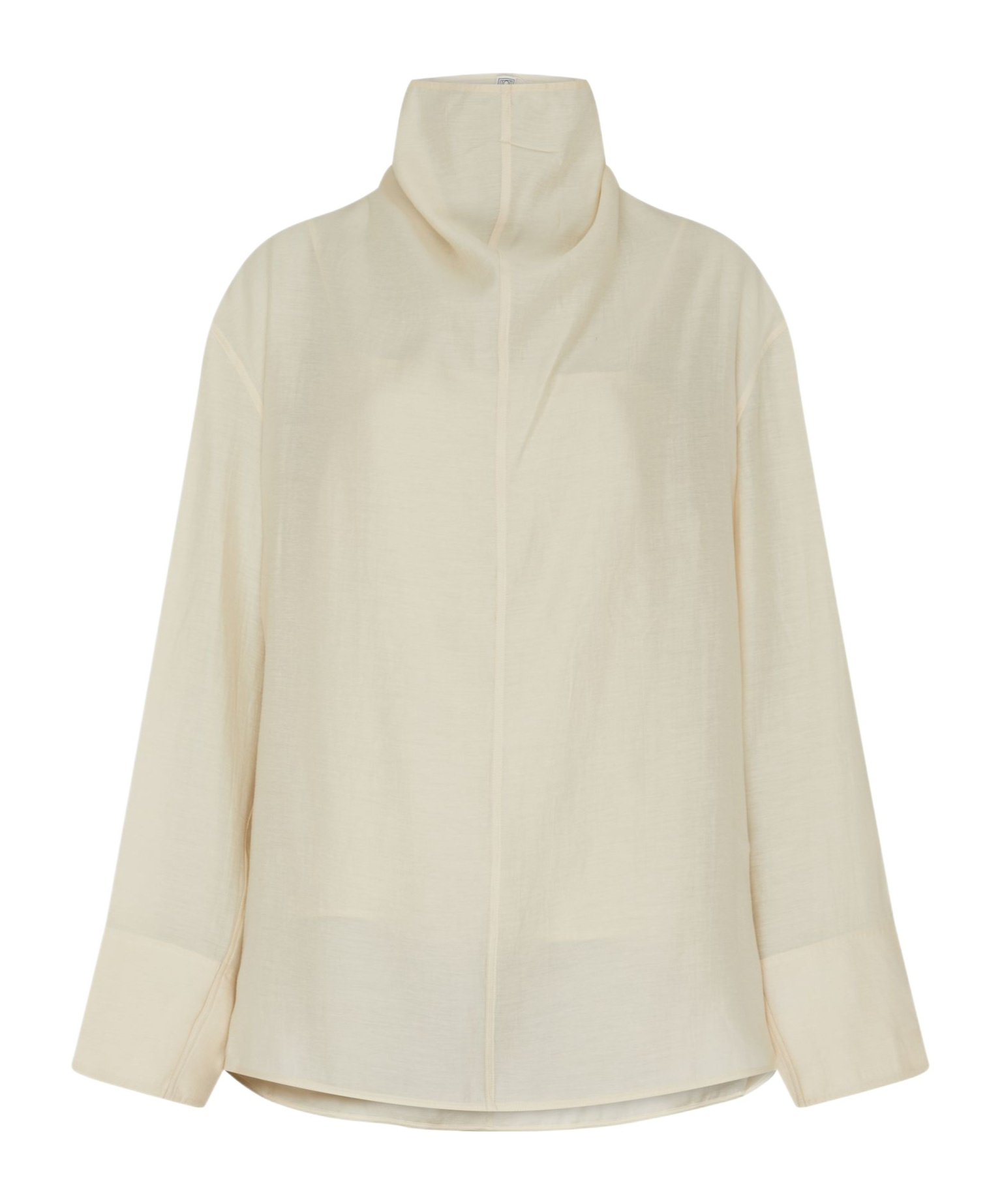 Totême Toteme Women Funnel-neck Organza Blouse In Nude