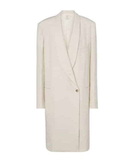 Calvin Klein Evelyn Double-breasted Wool Coat In White